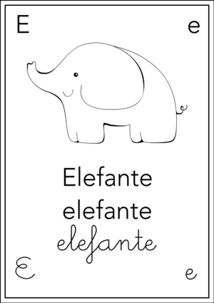 Alfabeto: E come Elefante - Nero