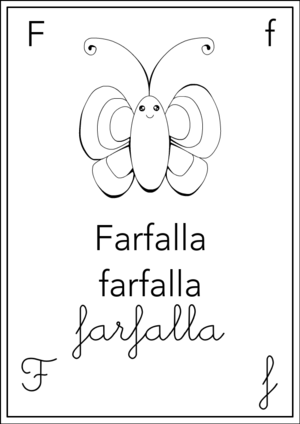 Alfabeto: F come Farfalla - Nero