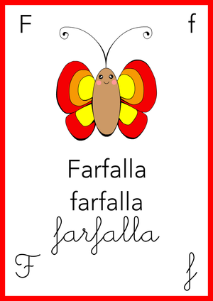 Alfabeto: F come Farfalla - Colore