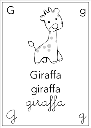 Alfabeto: G come Giraffa - Nero